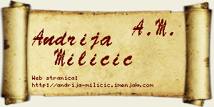 Andrija Miličić vizit kartica